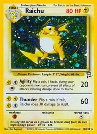 Raichu - 16/130 - Holo Rare Base Set 2